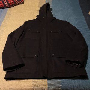 APT. 9 Black Wool Blend Coat with Removable Hood/Liner